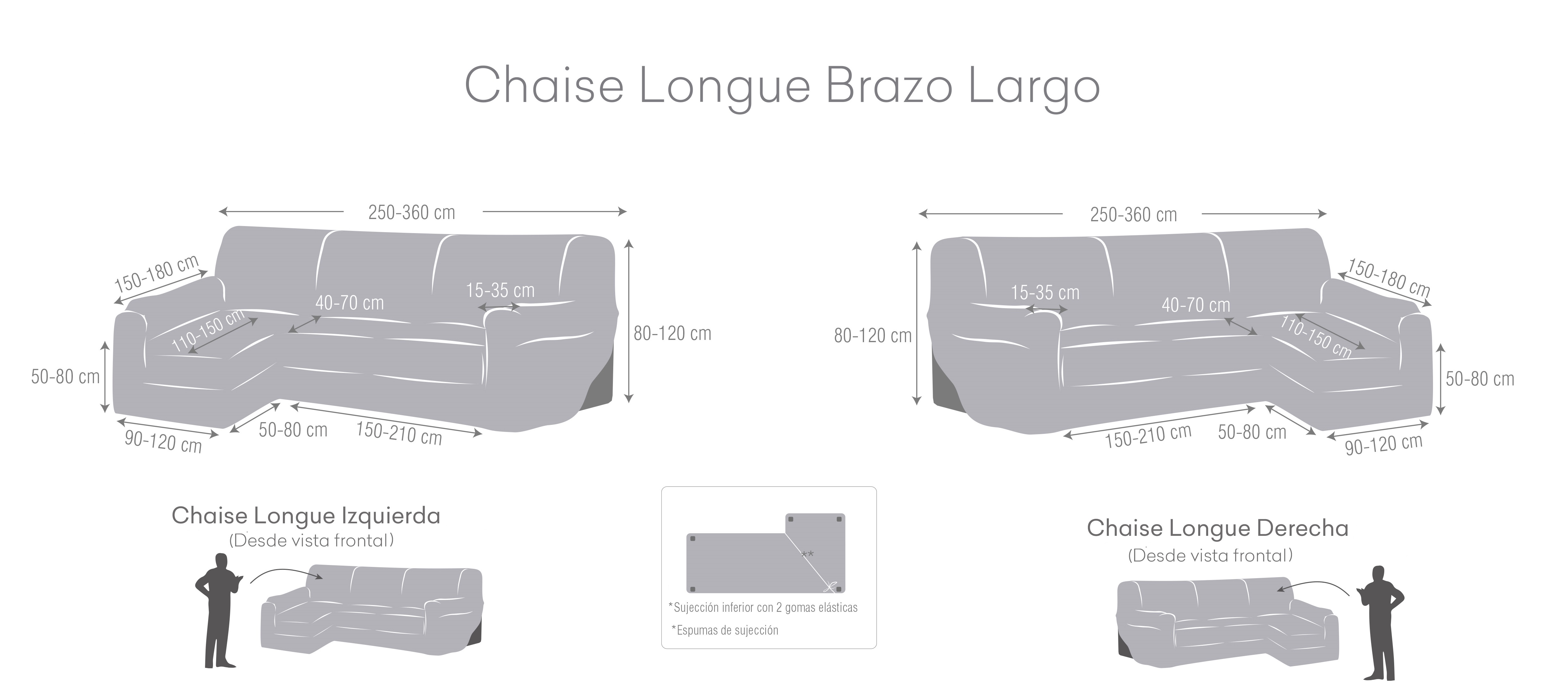 medidas chaiselongue brazo largo thor